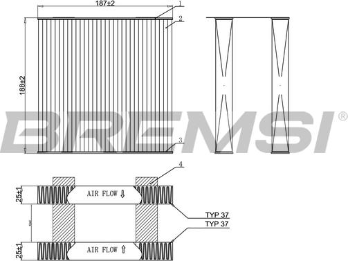 Bremsi FC0892 - Филтър купе (поленов филтър) vvparts.bg