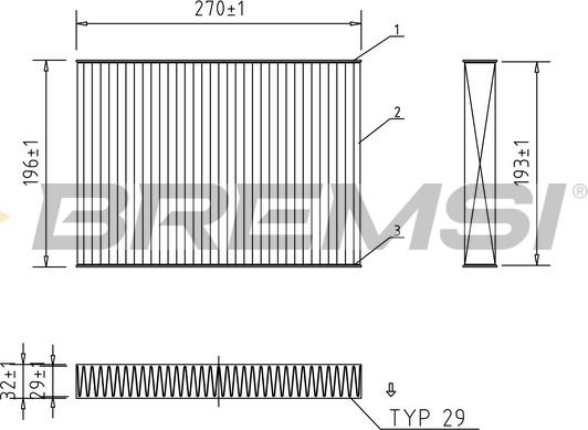 Bremsi FC0861C - Филтър купе (поленов филтър) vvparts.bg