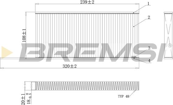 Bremsi FC0863 - Филтър купе (поленов филтър) vvparts.bg
