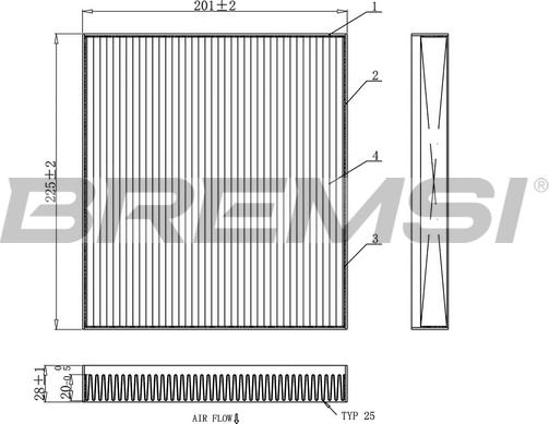 Bremsi FC0872C - Филтър купе (поленов филтър) vvparts.bg