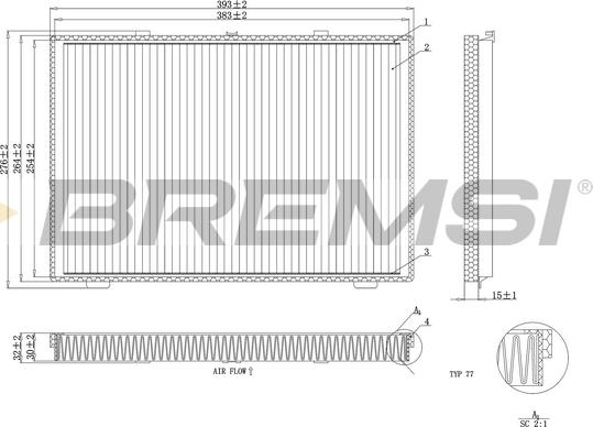 Bremsi FC1946 - Филтър купе (поленов филтър) vvparts.bg