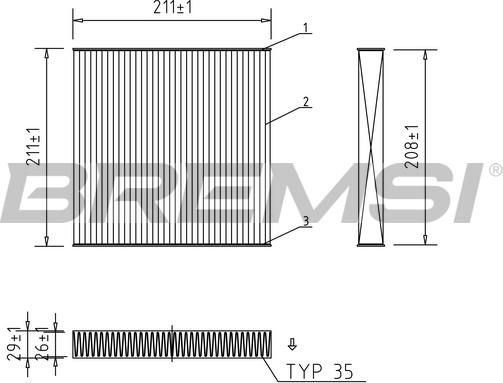 Bremsi FC1928 - Филтър купе (поленов филтър) vvparts.bg