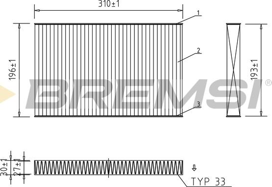 Bremsi FC1549C - Филтър купе (поленов филтър) vvparts.bg