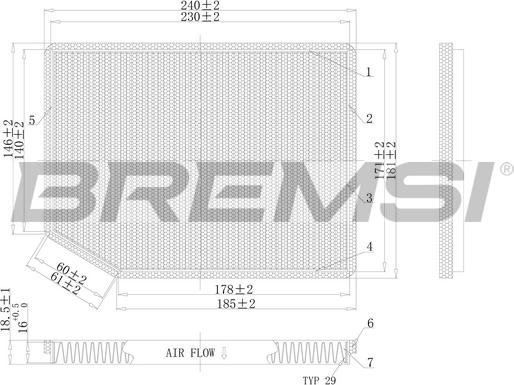 Bremsi FC1542C - Филтър купе (поленов филтър) vvparts.bg