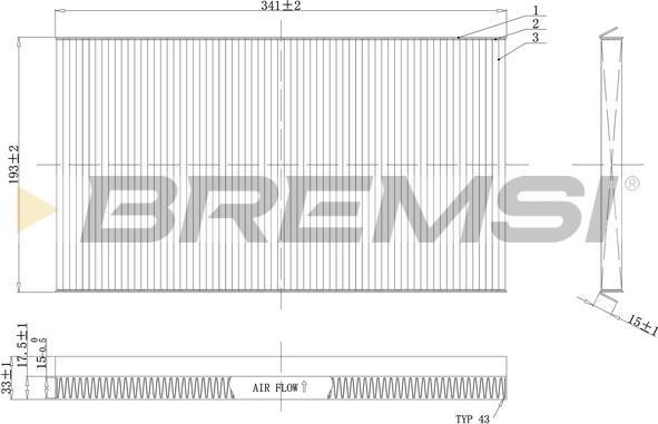 Bremsi FC1537C - Филтър купе (поленов филтър) vvparts.bg