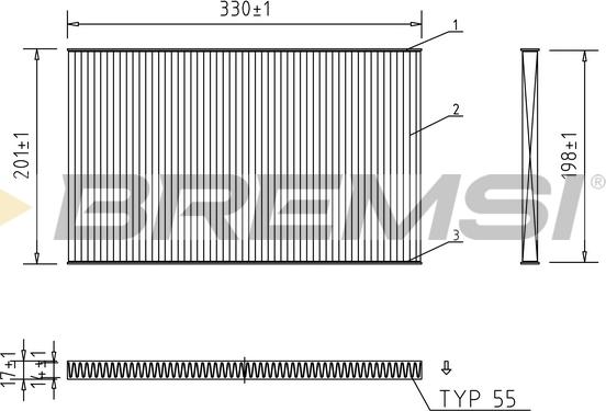 Bremsi FC1537 - Филтър купе (поленов филтър) vvparts.bg