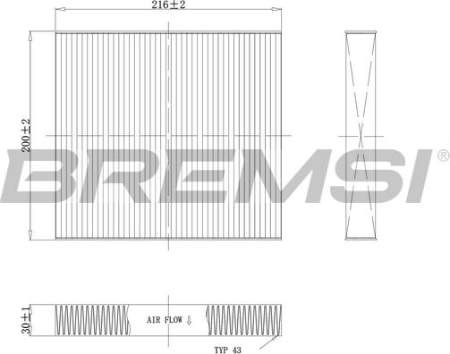 Bremsi FC1341 - Филтър купе (поленов филтър) vvparts.bg
