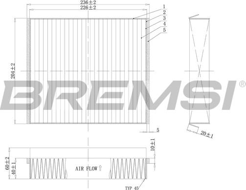 Bremsi FC1333 - Филтър купе (поленов филтър) vvparts.bg