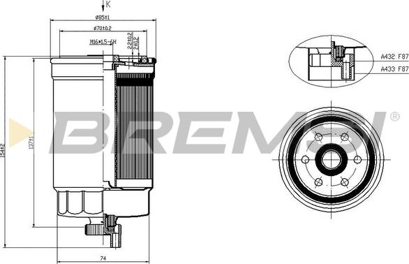 Bremsi FE1402 - Горивен филтър vvparts.bg