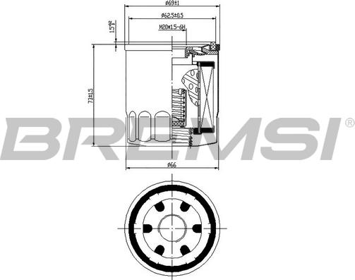 Bremsi FL0024 - Маслен филтър vvparts.bg