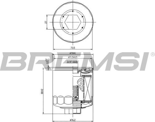 Bremsi FL0023 - Маслен филтър vvparts.bg