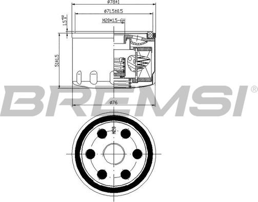 Bremsi FL0140 - Маслен филтър vvparts.bg