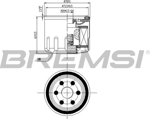 Bremsi FL0141 - Маслен филтър vvparts.bg