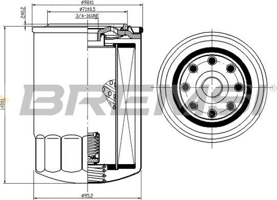 Bremsi FL0301 - Маслен филтър vvparts.bg