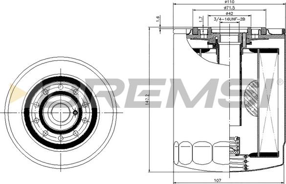Bremsi FL0297 - Маслен филтър vvparts.bg