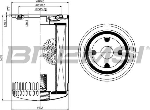 Bremsi FL0285 - Маслен филтър vvparts.bg