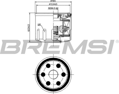 Bremsi FL0277 - Маслен филтър vvparts.bg