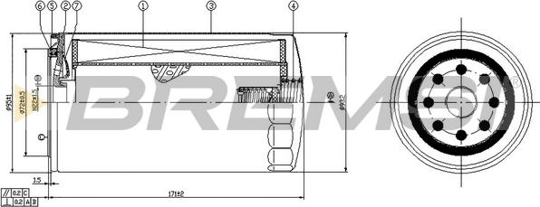 Bremsi FL0758 - Маслен филтър vvparts.bg