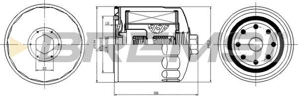 Bremsi FL0709 - Маслен филтър vvparts.bg