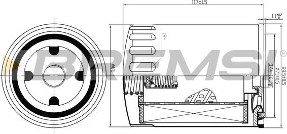 Bremsi FL0724 - Маслен филтър vvparts.bg