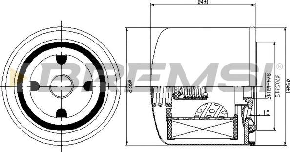 Bremsi FL1299 - Маслен филтър vvparts.bg