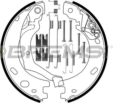 Bremsi GF0441-1 - Комплект спирачна челюст, ръчна спирачка vvparts.bg