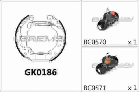 Bremsi GK0186 - Комплект спирачна челюст vvparts.bg