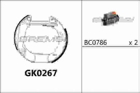 Bremsi GK0267 - Комплект спирачна челюст vvparts.bg