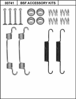BSF 00741 - Комплект принадлежности, челюсти за ръчна спирачка vvparts.bg
