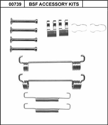 BSF 00739 - Комплект принадлежности, челюсти за ръчна спирачка vvparts.bg