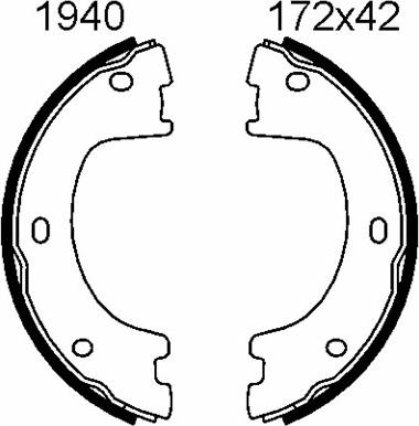 BSF 01940 - Комплект спирачна челюст, ръчна спирачка vvparts.bg