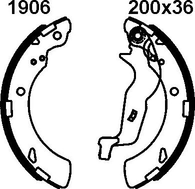 BSF 01906 - Комплект спирачна челюст vvparts.bg