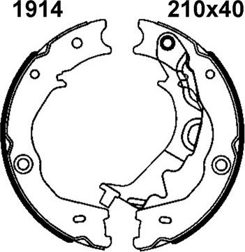 BSF 01914 - Комплект спирачна челюст, ръчна спирачка vvparts.bg