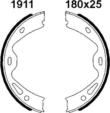 BSF 01911 - Комплект спирачна челюст, ръчна спирачка vvparts.bg