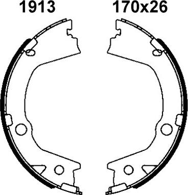 BSF 01913 - Комплект спирачна челюст, ръчна спирачка vvparts.bg