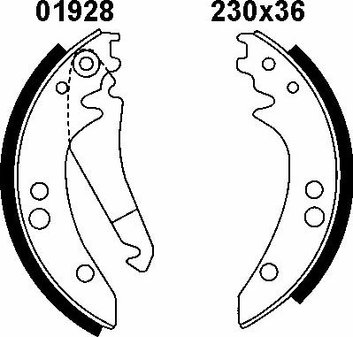 BSF 01928 - Комплект спирачна челюст vvparts.bg