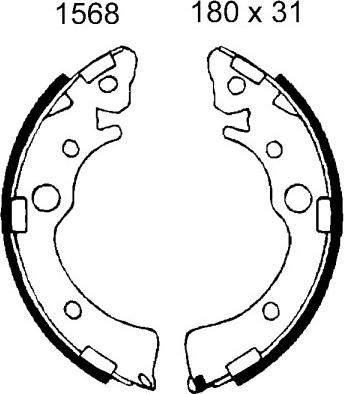 BSF 01568 - Комплект спирачна челюст vvparts.bg