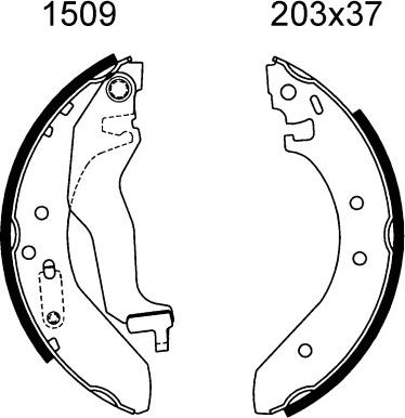 BSF 01509 - Комплект спирачна челюст vvparts.bg