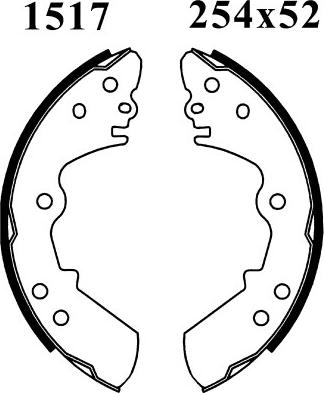 BSF 01517 - Комплект спирачна челюст vvparts.bg