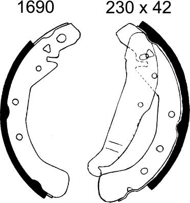 BSF 01690 - Комплект спирачна челюст vvparts.bg