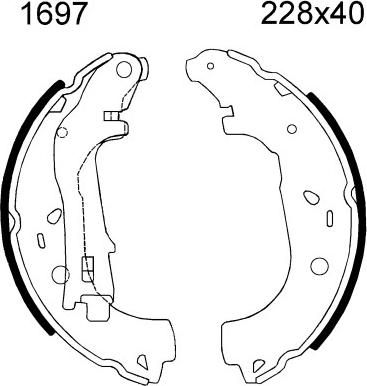 BSF 01697 - Комплект спирачна челюст vvparts.bg