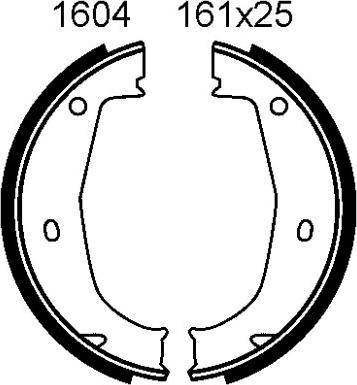 BSF 01604 - Комплект спирачна челюст, ръчна спирачка vvparts.bg