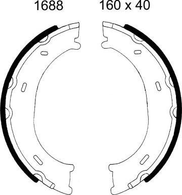 BSF 01688 - Комплект спирачна челюст, ръчна спирачка vvparts.bg