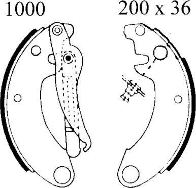 BSF 01000 - Комплект спирачна челюст vvparts.bg