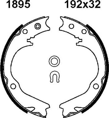 BSF 01895 - Комплект спирачна челюст, ръчна спирачка vvparts.bg