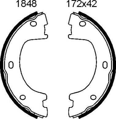 BSF 01848 - Комплект спирачна челюст, ръчна спирачка vvparts.bg