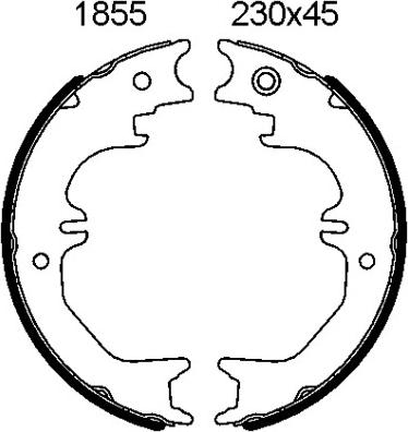 BSF 01855 - Комплект спирачна челюст, ръчна спирачка vvparts.bg