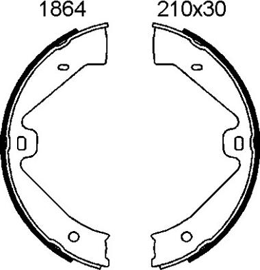BSF 01864 - Комплект спирачна челюст, ръчна спирачка vvparts.bg