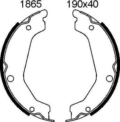 BSF 01865 - Комплект спирачна челюст, ръчна спирачка vvparts.bg
