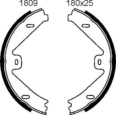 BSF 01809 - Комплект спирачна челюст, ръчна спирачка vvparts.bg